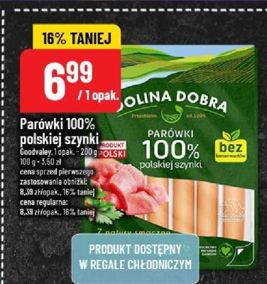 Parówki 100% polskiej szynki Goodvalley promocja w POLOmarket