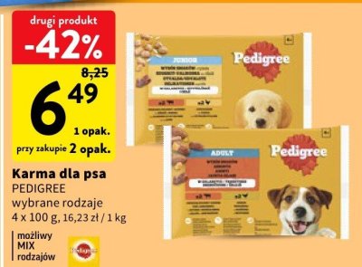 Karma dla psa PEDIGREE wybrane rodzaje promocja w Intermarche