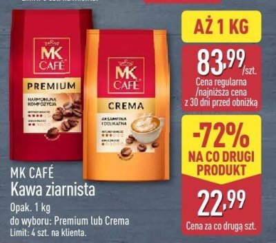 Kawa ziarnista Premium 1 kg promocja w Aldi