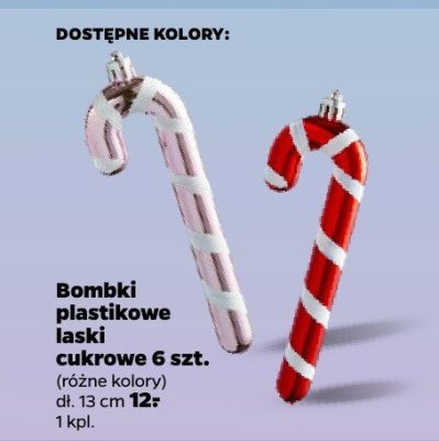 Bombki plastikowe laski cukrowe promocja w Netto