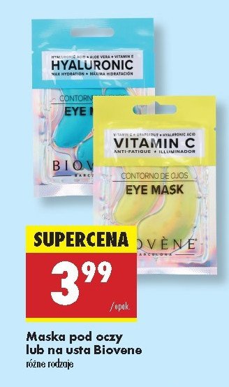 Maseczka do twarzy hyaluronic BIOVENE promocja w Biedronka