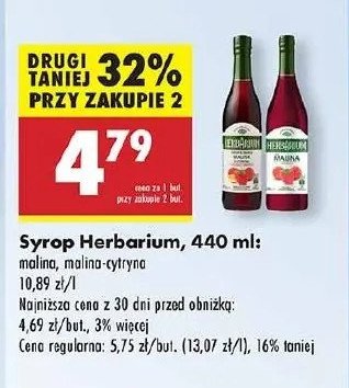 Syrop malina z cytryną Herbarium promocja