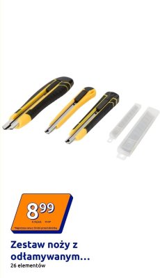 Zestaw noży z odłamywanym ostrzem promocja w Action