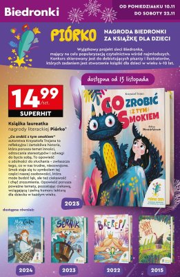 Książka laureatka nagrody literackiej Piórko - Co zrobić z tym smokiem promocja w Biedronka