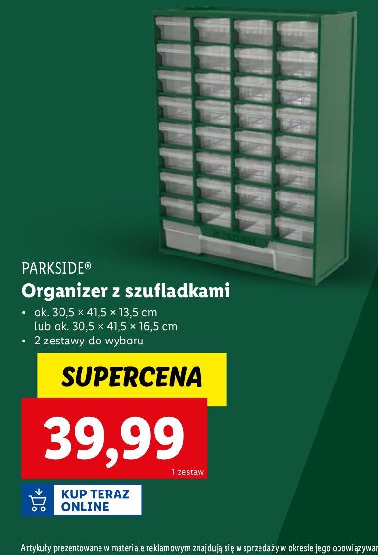 Organizer warsztatowy z szufladami Parkside promocja w Lidl