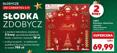 Kalendarz adwentowy Lindt z bonami  promocja w Kaufland