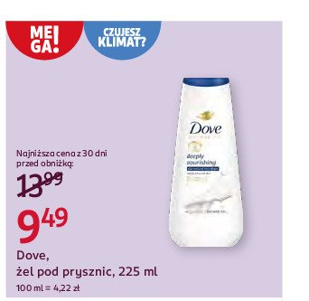 Żel pod prysznic Dove deeply nourishing promocja w Rossmann