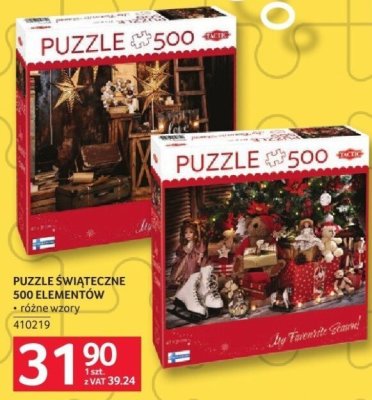 Puzzle świąteczne 500 elementów różne wzory promocja w Selgros