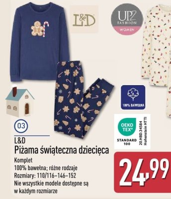 Piżama świąteczna dziecięca promocja w Aldi