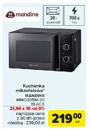 Kuchenka mikrofalowa mm020bm-20 Mandine promocja