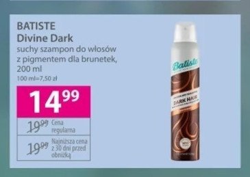 Szampon do włosów suchy divine dark Batiste dry shampoo promocja
