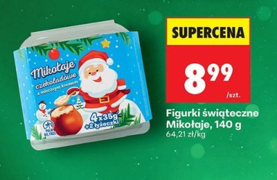 Figurki świąteczne Mikołaje 140 g promocja w Biedronka