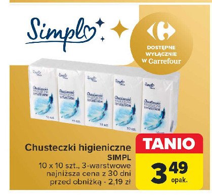 Chusteczki  higieniczne Simpl promocja w Carrefour Market