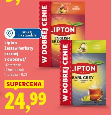 Herbata Lipton Zestaw herbaty czarnej z owocową promocja w Lidl