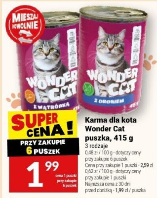 Karma dla kota Wonder Cat puszka 415 g promocja w Twój Market