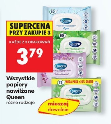 Wszystkie papiery nawilżane Queen promocja w Biedronka