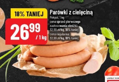 Parówki z cielęciną Pekpol promocja w POLOmarket