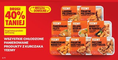 Panierowane produkty z kurczaka Yeemy różne rodzaje promocja w Biedronka