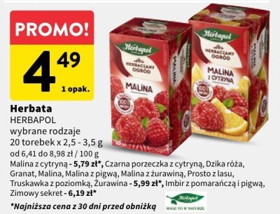 Herbata Herbapol wybrane rodzaje promocja w Intermarche
