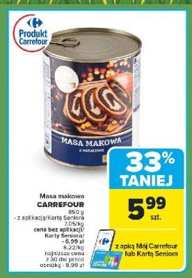 Masa makowa z bakaliami Carrefour extra promocja