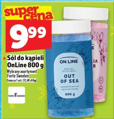 Sól do kąpieli OnLine 800 g Forte Sweden promocja w TOPAZ