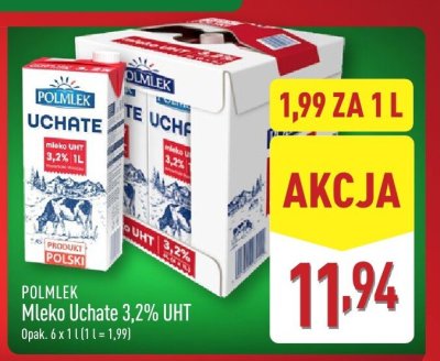 Mleko Uchate 3,2% UHT promocja w Aldi