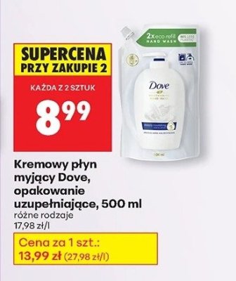 Kremowy płyn myjący opakowanie uzupełniające 500 ml różne rodzaje promocja w Biedronka