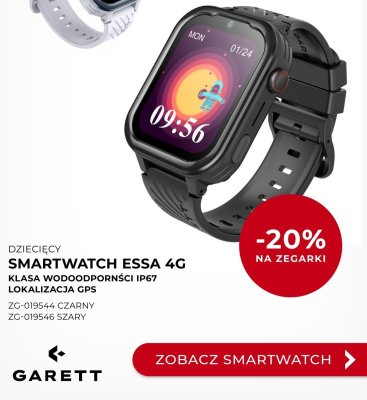 Zegarek Smartwatch ESSA 4G czarny Garett promocja w Briju