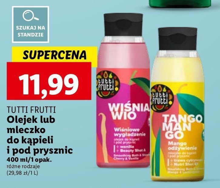 Olejek do kąpieli i pod prysznic wiśnia wio Farmona tutti frutti promocja