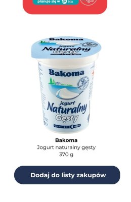 Jogurt naturalny gęsty 370 g promocja w Dino