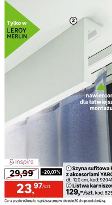 Listwa karniszowa LK-1 z polimeru promocja w Leroy Merlin