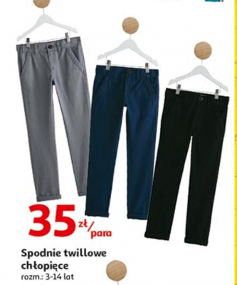 Spodnie chłopięce twillowe 3-14 lat Auchan inextenso promocja