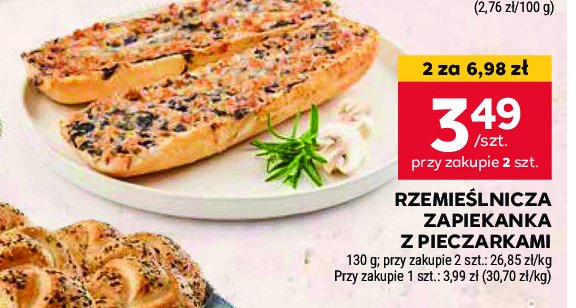 Zapiekanka rzemieślnicza z pieczarkami promocja