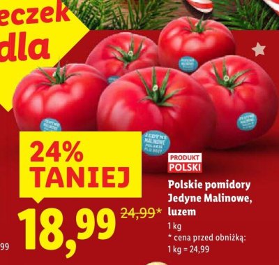Polskie pomidory Jedyne Malinowe, luzem promocja w Lidl