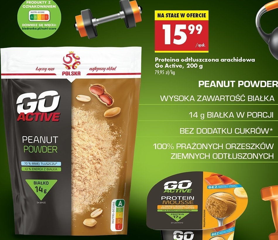 Proteina odtłuszczowa arachidowa Go active promocja