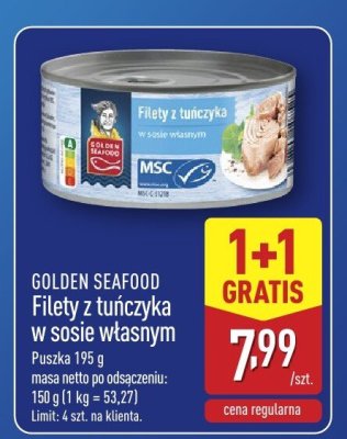 Filety z tuńczyka w sosie własnym GOLDEN SEAFOOD promocja w Aldi