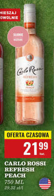 Wino Carlo Rossi Refresh Peach brzoskwinia różowe słodkie promocja w Biedronka