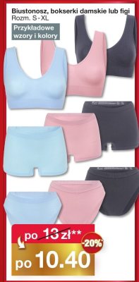 Biustonosz damski lub bokserki damskie lub figi, rozm. S-XL promocja w Woolworth