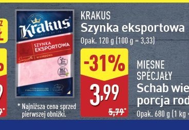 Szynka eksportowa Krakus animex promocja