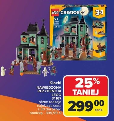 Zestaw Nawiedzona Rezydencja różne rodzaje LEGO Creator promocja w Carrefour