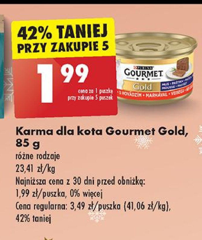 Karma dla kota kaczka i indyk w brązowym sosie Purina gourmet gold promocja