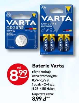 Baterie Varta różne rodzaje promocja w Żabka