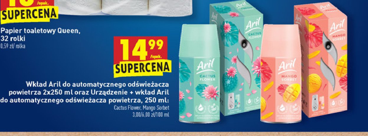 Odświeżacz powietrza + wkład cactus flower Aril promocja