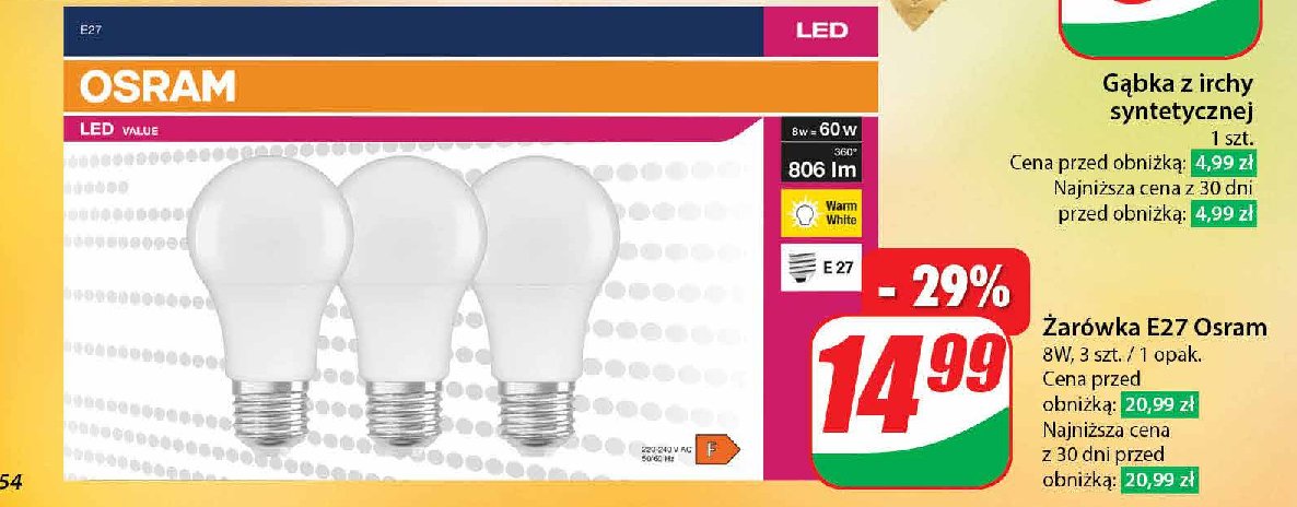 Żarówka led 60w e27 Osram promocja w Dino