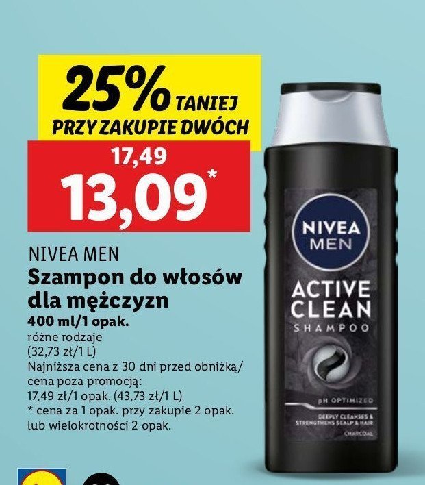 Szampon głęboko oczyszczający Nivea men active clean promocja