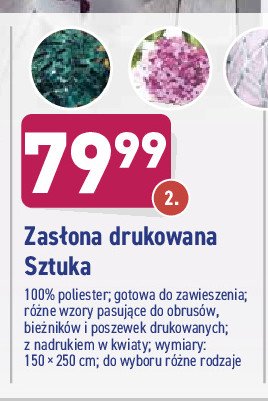Zas艂ona drukowana 150 x 250 cm promocja