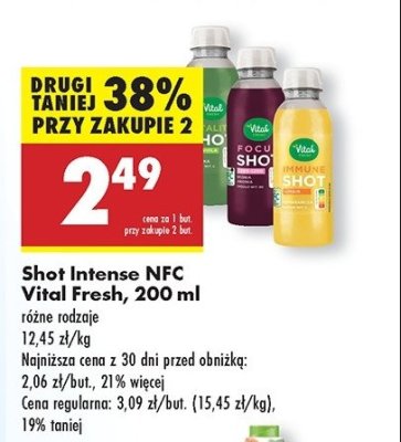 Shot vitality kiwi i limonka Vital fresh promocja