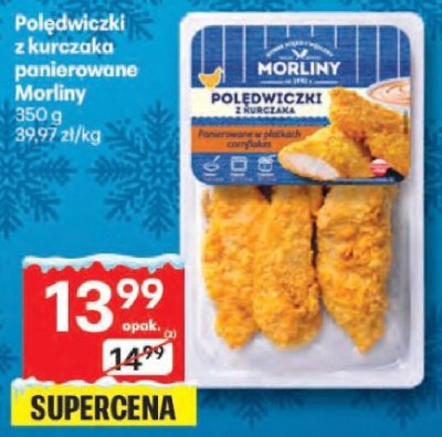 Polędwiczki z kurczaka panierowane Morliny 350g promocja w Delikatesy Centrum