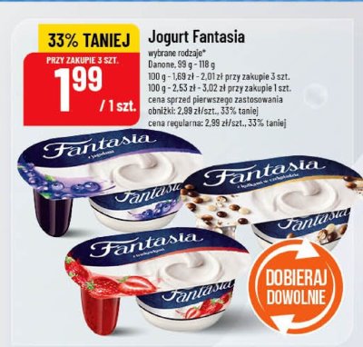 Jogurt Fantasia wybrane rodzaje Danone promocja w POLOmarket