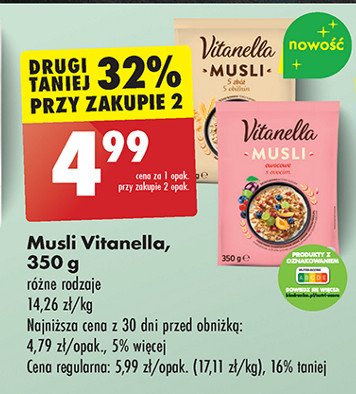 Musli owocowe Vitanella promocja